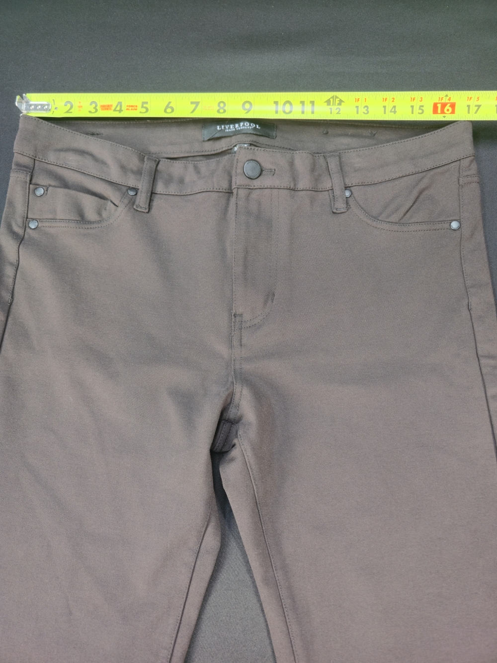 Liverpool Los Angeles Womens Size 14 Brown Skinny Ankle Pants Stretch Mid Rise - Picture 3 of 9